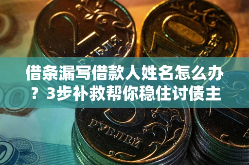 济南借条漏写借款人姓名怎么办？3步补救帮你稳住讨债主动权