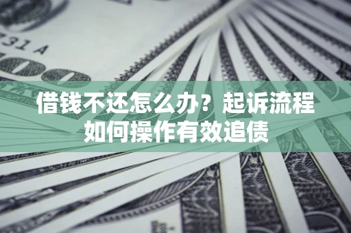 济南借钱不还怎么办？起诉流程如何操作有效追债