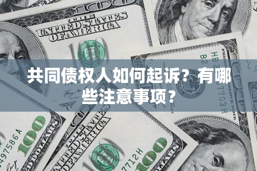 济南共同债权人如何起诉？有哪些注意事项？